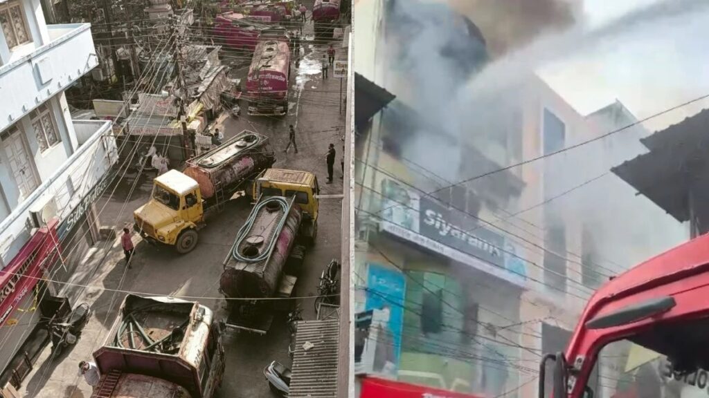 Fire In Indore Textile Showroom