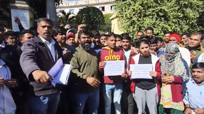 Protest At Indore Collector Office