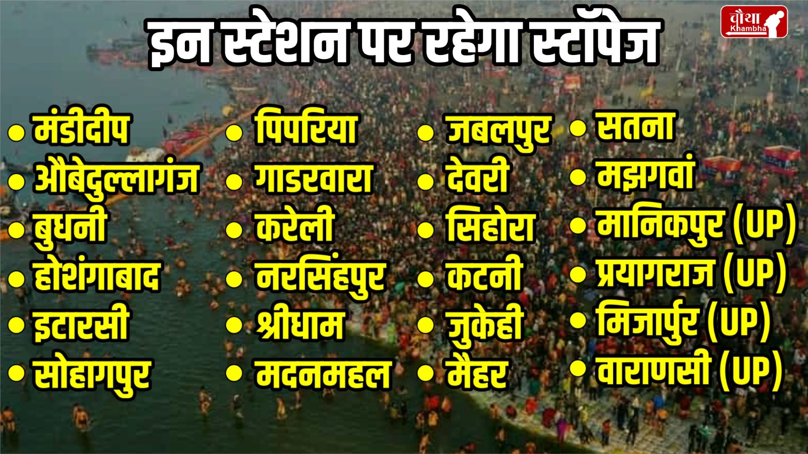 Maha Kumbh, Kumbh Special Train, Madhya Pradesh Kumbh Special Train, Kumbh Special Train Schedule