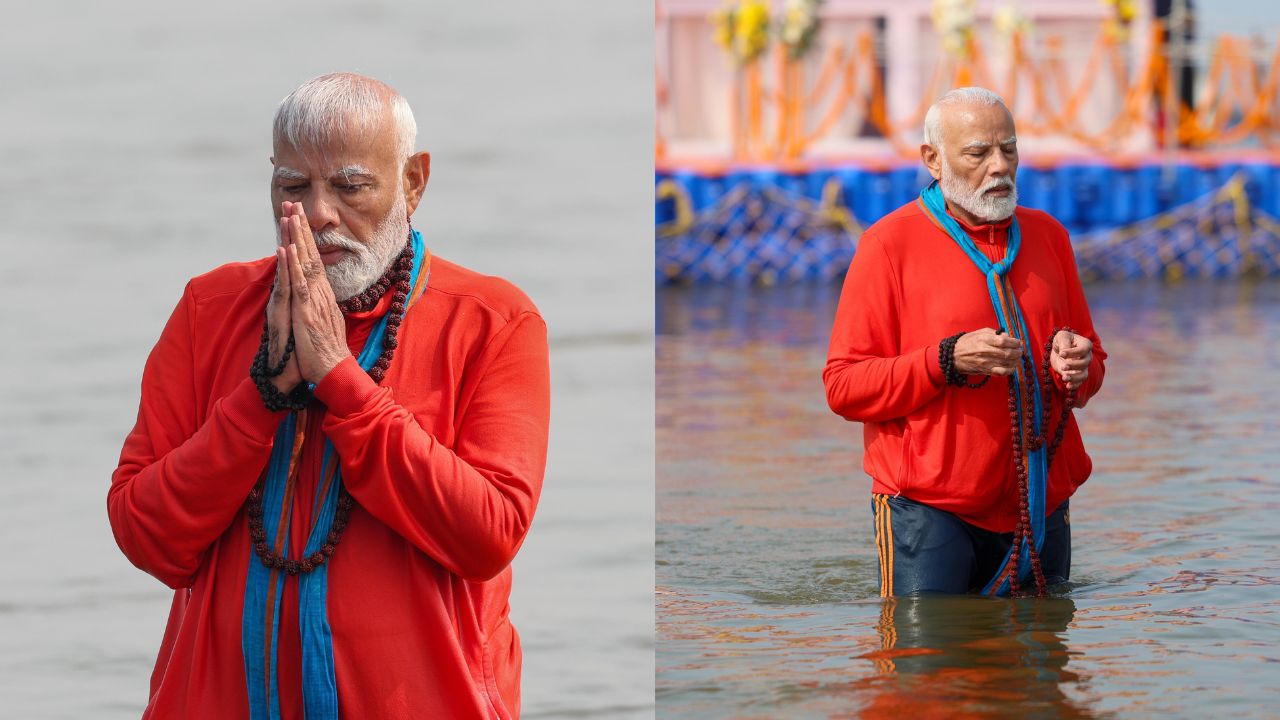 PM Modi Mahakumbh Triveni Sangam Snan