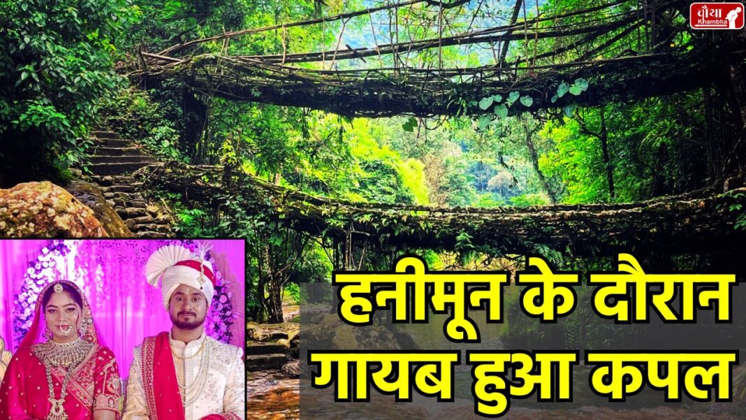 Indore couple-missing Shillon Honeymoon missing couple, Indore couple missing, Meghalaya missing tourists, Shillong missing couple, Raja Raghuvanshi, Sonam, Double decker root bridge