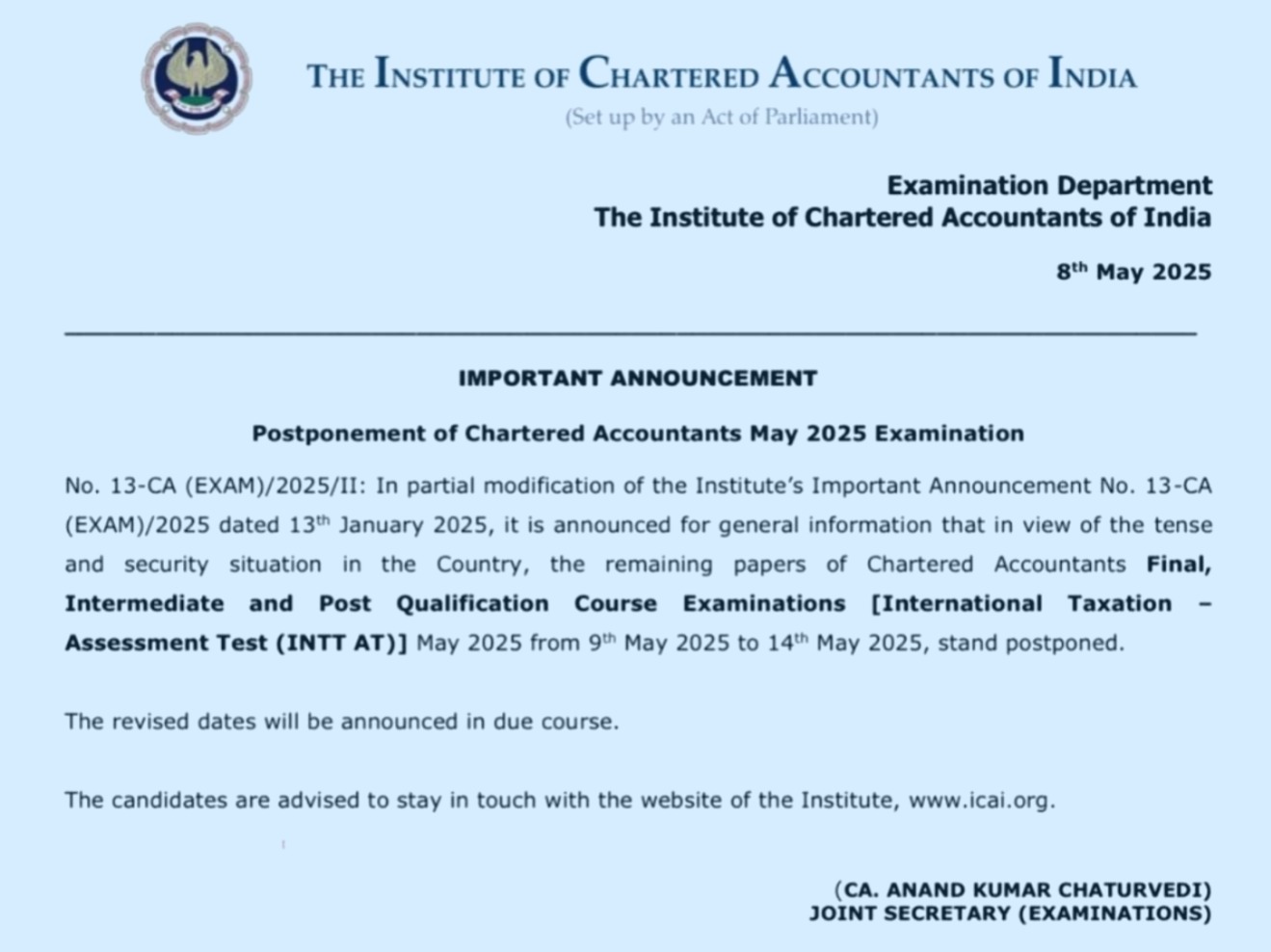 Exam Cancelled, Exam Postponed, Utility News, Education News