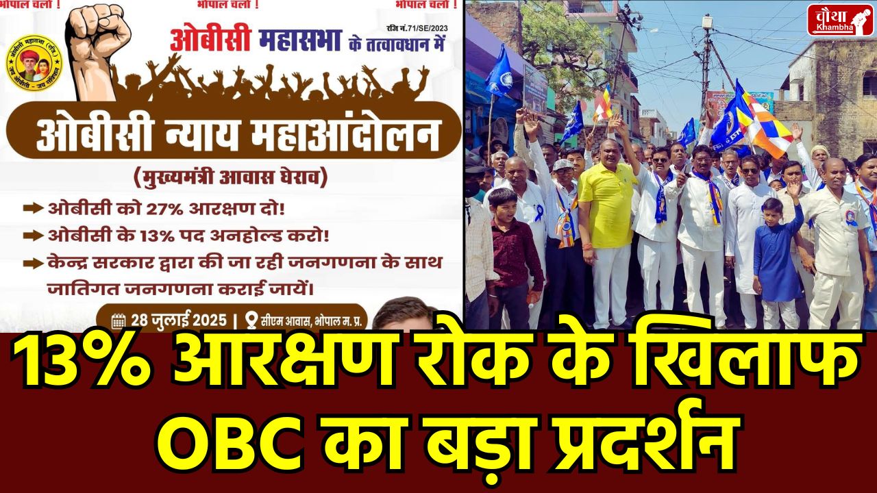 OBC Reservation, Madhya Pradesh Movement, Bhopal Demonstration, Caste Census, OBC Mahasabha, MP OBC Reservation Protest, 27% quota demand, Bhopal CM house siege, OBC Mahasabha protest,