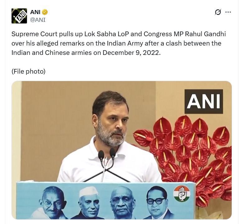 Rahul Gandhi, Supreme Court, China land grab, Indian Army, defamation case, Bharat Jodo Yatra, social media statement, questions in parliament, freedom of expression, Uday Shankar Srivastava