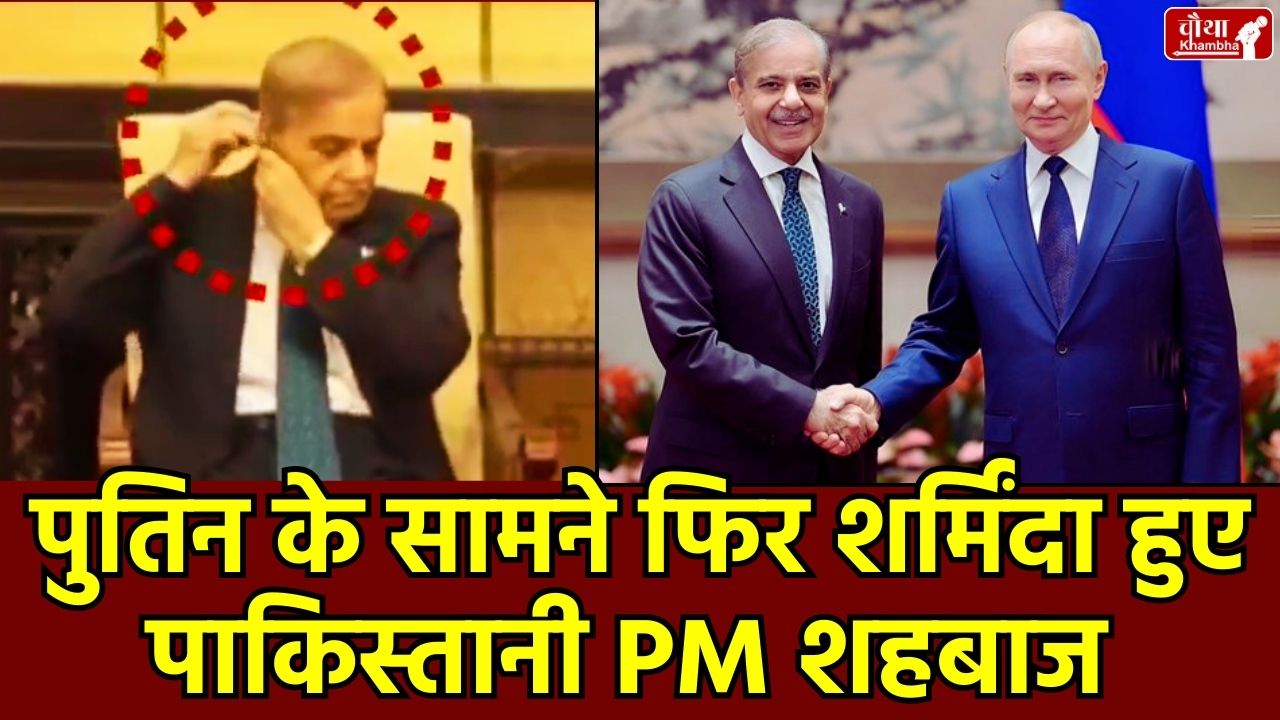 Shehbaz Sharif, Shehbaz Sharif viral video, Shehbaz Sharif earphones, Shehbaz Sharif funny video, Putin, Putin Shehbaz Sharif meeting, Pakistan PM embarrassment, Pakistan PM, Shehbaz Sharif headset struggle Beijing, SCO summit 2025, India Russia relations, international platform embarrassment, Russian President Putin