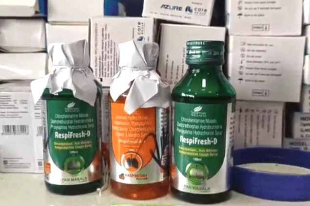 Bhopal FDA Raid, cough syrup seized, Respifresh D ban, diethylene glycol hazard, Bhopal drug market, drug market inspection, children death, cough syrup, FDA investigation report, drug store raid, Bhopal news, FDA raid, mp news,
