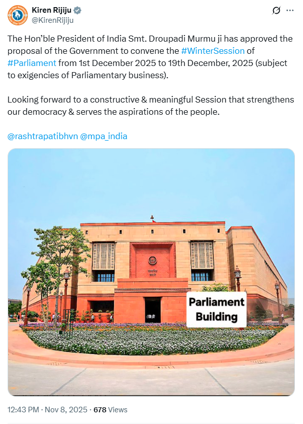 Parliament, Parliament Winter Session, Winter Session, Monsoon Session, Jagdeep Dhankhar resignation, Bihar SIR controversy, Operation Sindoor, PM Modi, Rahul Gandhi, Mental Balance controversy, Paper balls, Amit Shah, Online Gaming Bill, Kiren Rijiju, Parliament News, Winter Session Parliament