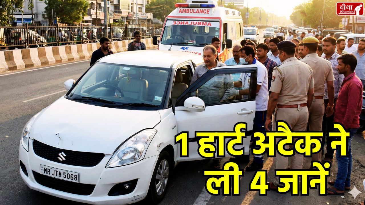 Ambarnath road accident, Maharashtra car accident, road accident, heart attack, Thane Ambarnath accident, bike rider dies, road accident, Ambarnath car bike accident, Thane news, Maharashtra, Heart attack while driving