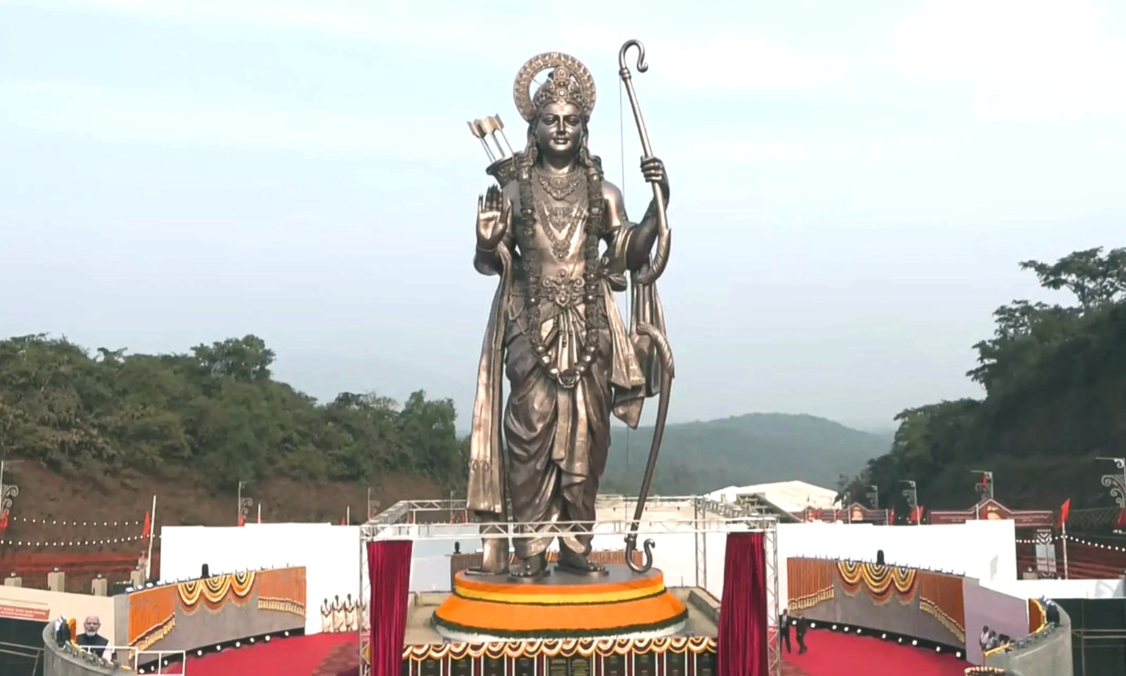 PM Modi, Ram Statue, PM Modi Ram Statue, Ram Statue Goa, world tallest ram statue, ram statue unveiling goa, shri sansthan gokarn partagali jeevottam mutt, ram vanaji sutar, ramayan theme park, goa, karnataka, gita path, udupi, shri krishna mutt, national security policy, modi speech, 77 feet ram statue,
