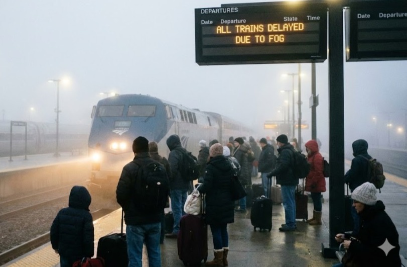 Madhya Pradesh fog, train delays in MP, Punjab Mail delayed, Shatabdi Express delayed, Bhopal airport, flight delays, Rewa fog visibility, , coldest city, MP weather alert, winter, fog traffic impact, cold weather, Madhya Pradesh, Train Delay Due To Fog