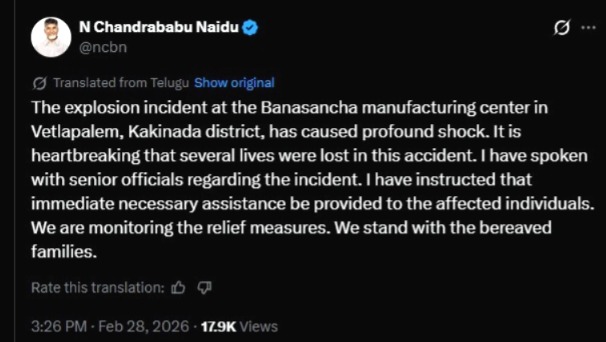 Andhra Pradesh blast, Kakinada firecracker factory accident, Surya Fire Works blast, Chandrababu Naidu, firecracker factory fire, Vetlapalem accident, Andhra Pradesh news, firecracker factory safety standards, pataakha