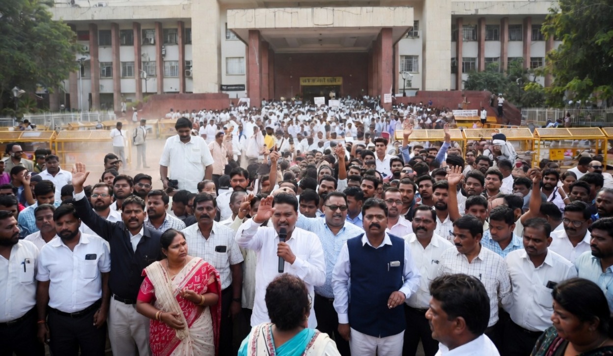 Ministry Employees Movement, MP Employees, MP News, Bhopal, Fourth Time Scale Pay Scale, Cashless Health Insurance Scheme, Sudhir Nayak Ministry Union, Madhya Pradesh, MP Government, Government Employees Demands, Raj Bhavan, MP Employees Protest