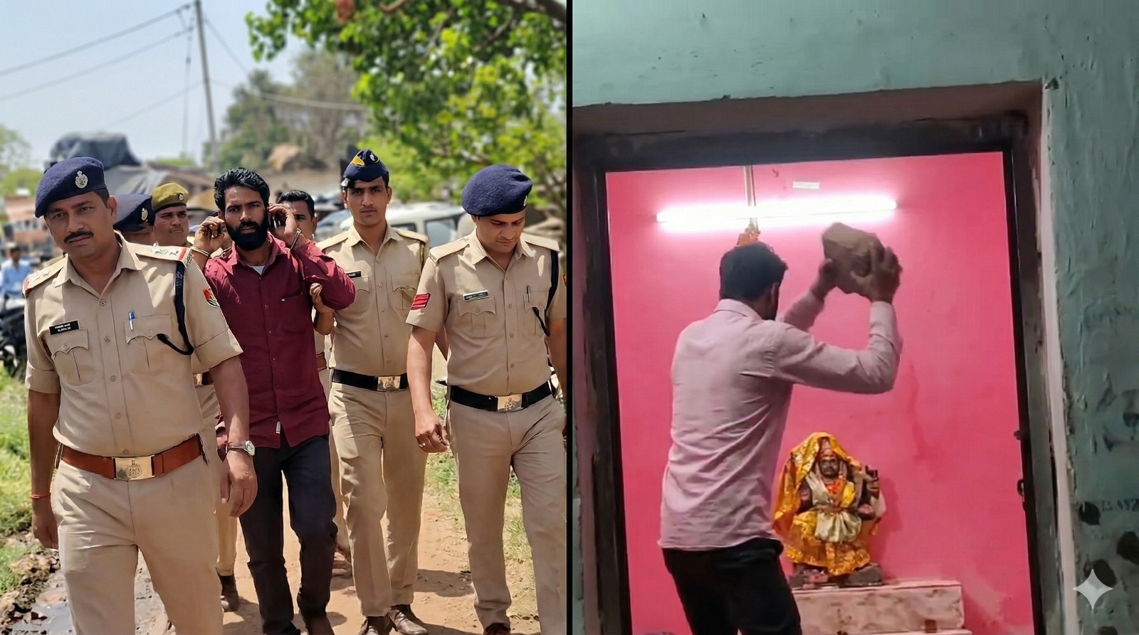 शिवपुरी समाचार, Shivpuri News, Maa Kali Idol Vandalized, Religious Sentiments Hurt, Retaliation for Navratri Murders, Tendua Police Station, Shivpuri, Madhya Pradesh, mp news, Crime News