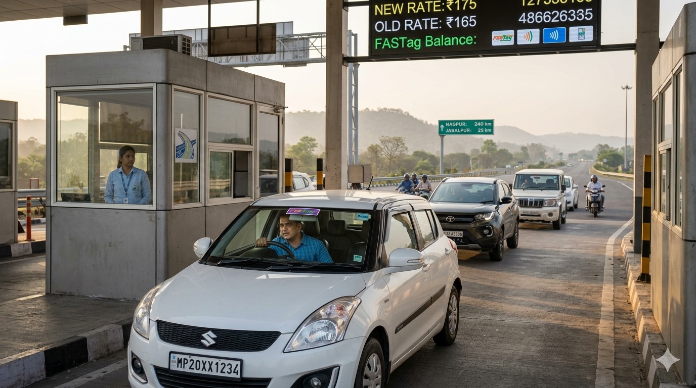 Toll Tax Hike 2026, NHAI Toll Rate Increase, Jabalpur Bhopal Highway Toll, NHAI Annual Pass Price, Highway Toll Tax News Hindi, 1 April Toll Update