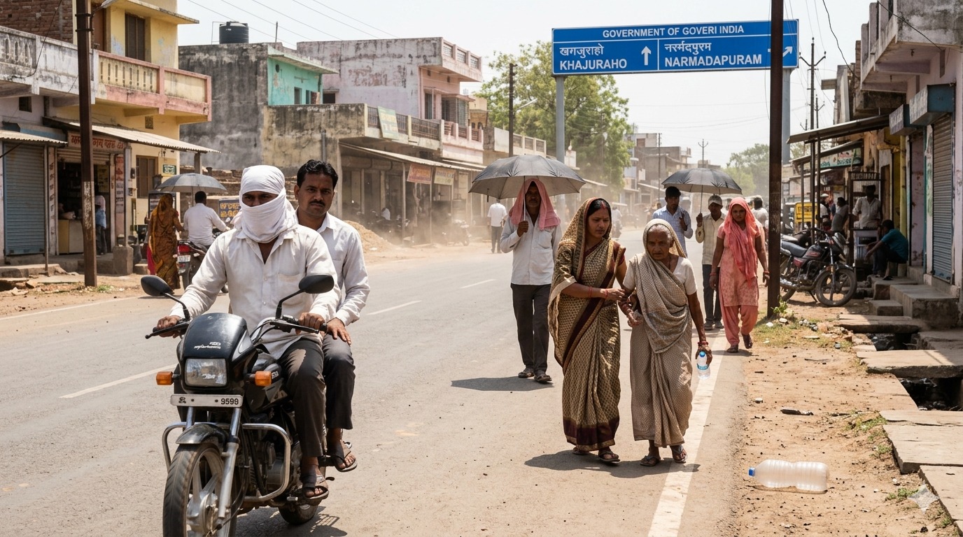 MP Weather Update, Heatwave Alert, Khajuraho Temperature, Madhya Pradesh, mp news, Bhopal Weather, Gwalior Heatwave, Warm Night in MP, Weather advisory, MP Weather