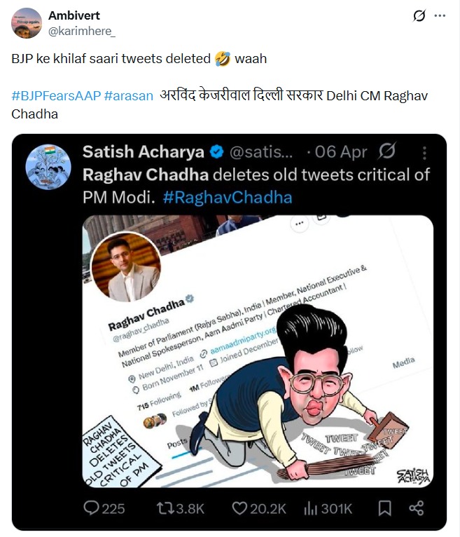 Raghav Chadha BJP Join, Raghav Chadha Instagram, Raghav Chadha Followers Drop, Raghav Chadha Resignation, Raghav Chadha AAP, Raghav Chadha Trolling, Arvind Kejriwal, political news, Raghav Chadha Memes